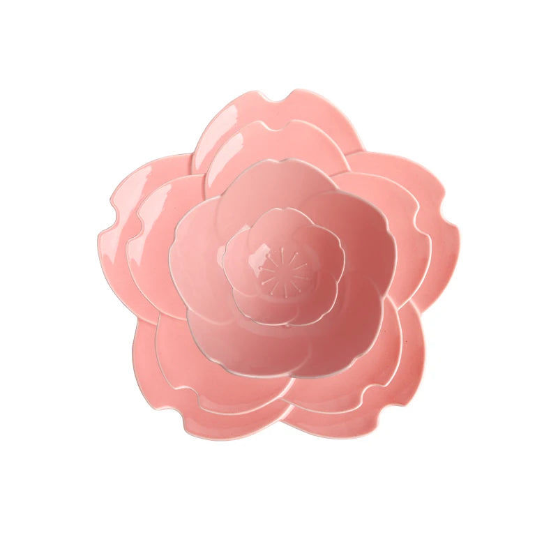 Sakura shaped ceramic bowls and plates