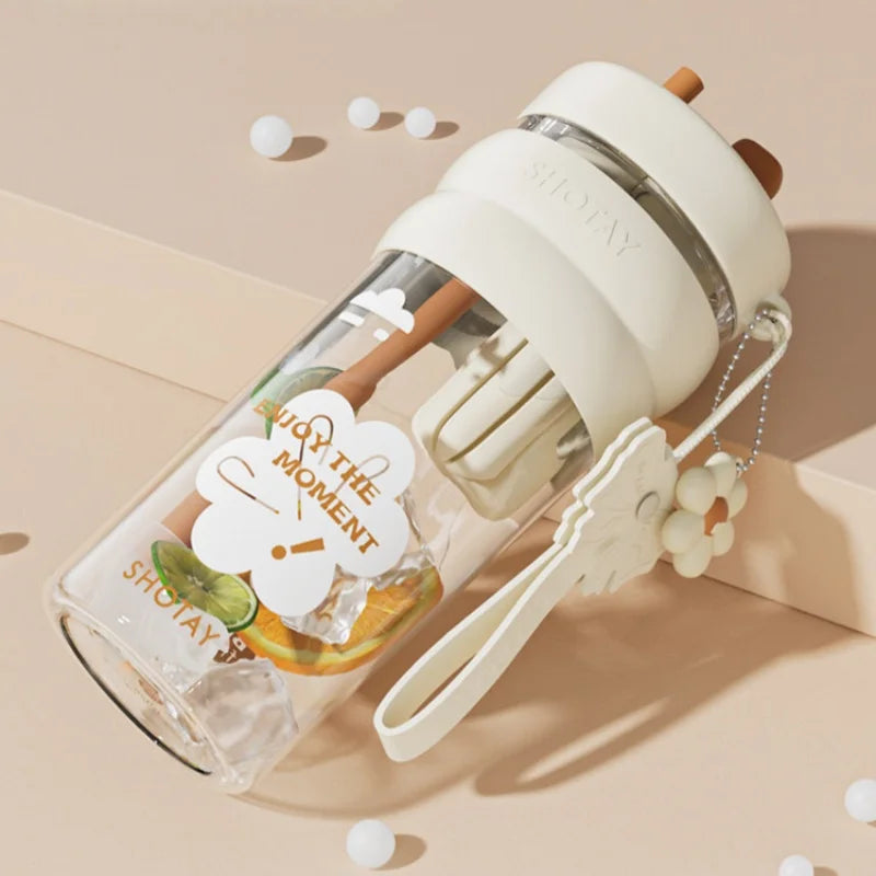 21.0-27.1 fl oz Floral bow straw cup