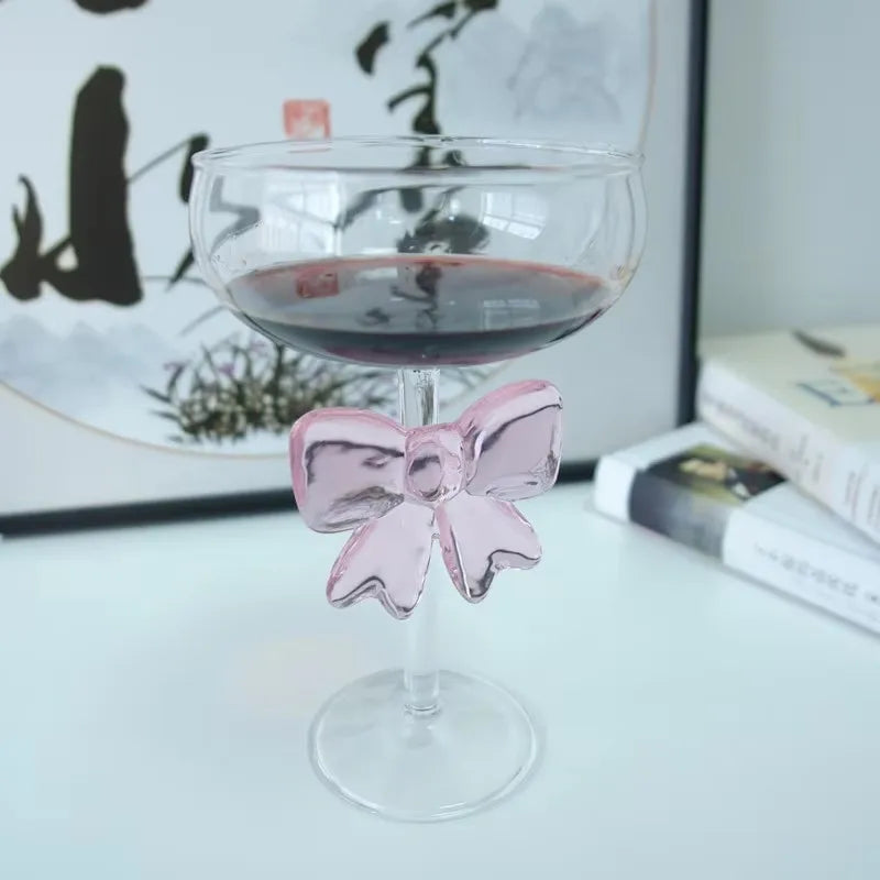 Pink bow glasses and cup