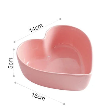 Colored heart shaped bowls