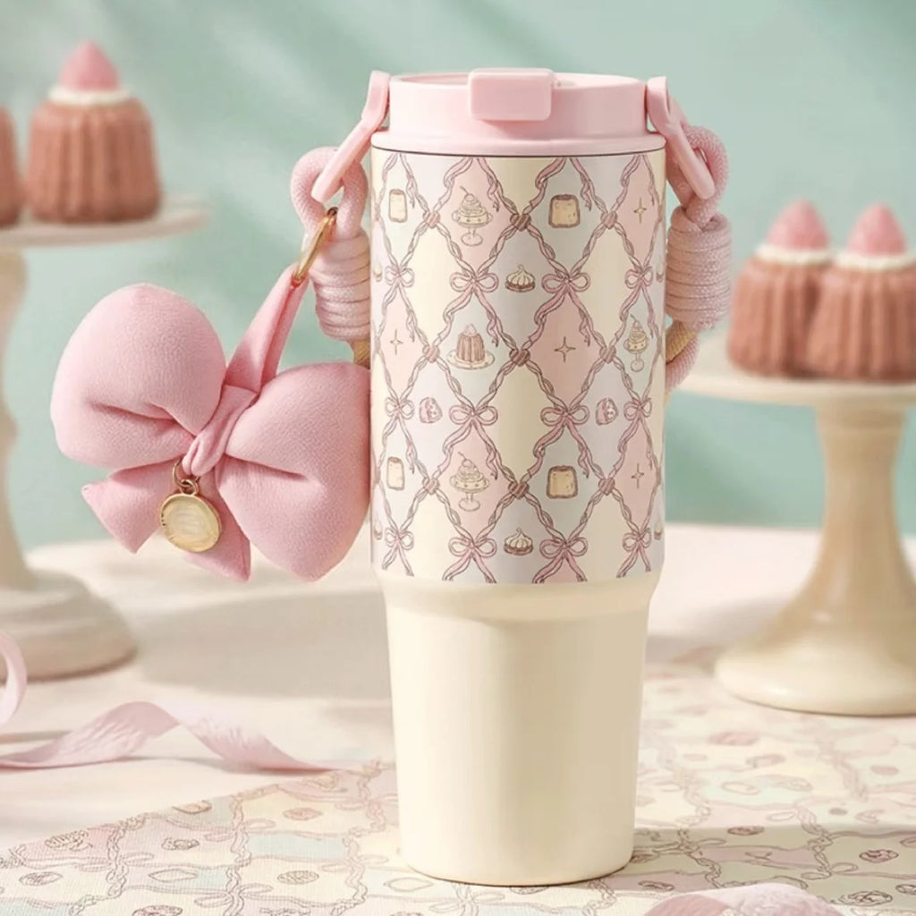 Coquette pink stainless steel cups and ceramic mugs