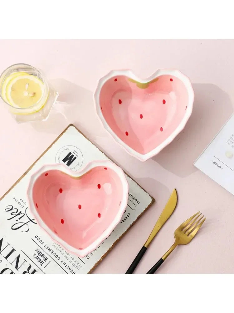 Strawberry bowl with spoon