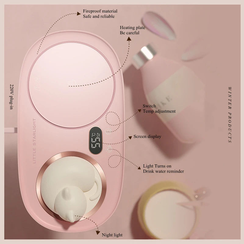 Kitty cup warmer with night light