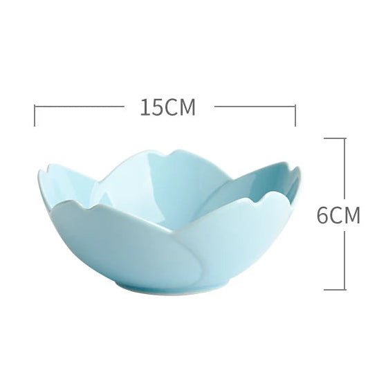 Sakura shaped ceramic bowls and plates