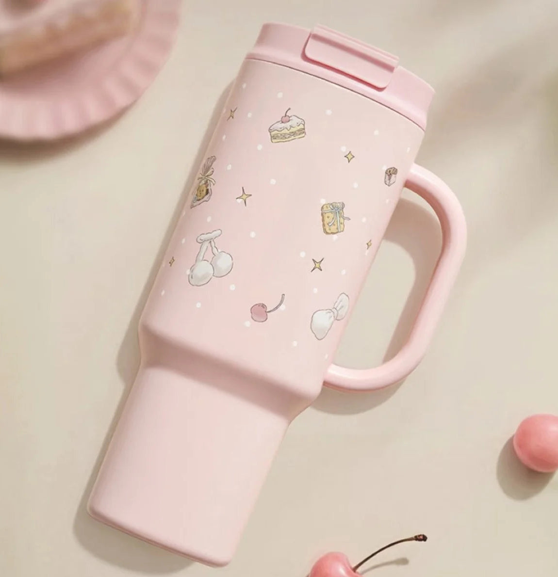 Coquette pink stainless steel cups and ceramic mugs