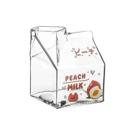 4.1 fl oz Square milk carton glass cup