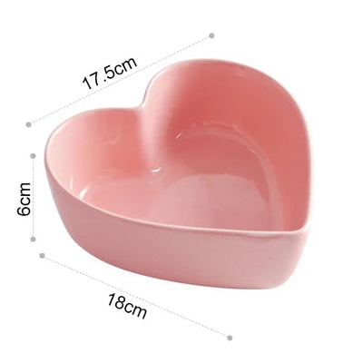Colored heart shaped bowls
