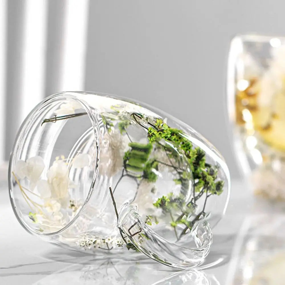 11.8 fl oz Creative dried flowers glass mugs