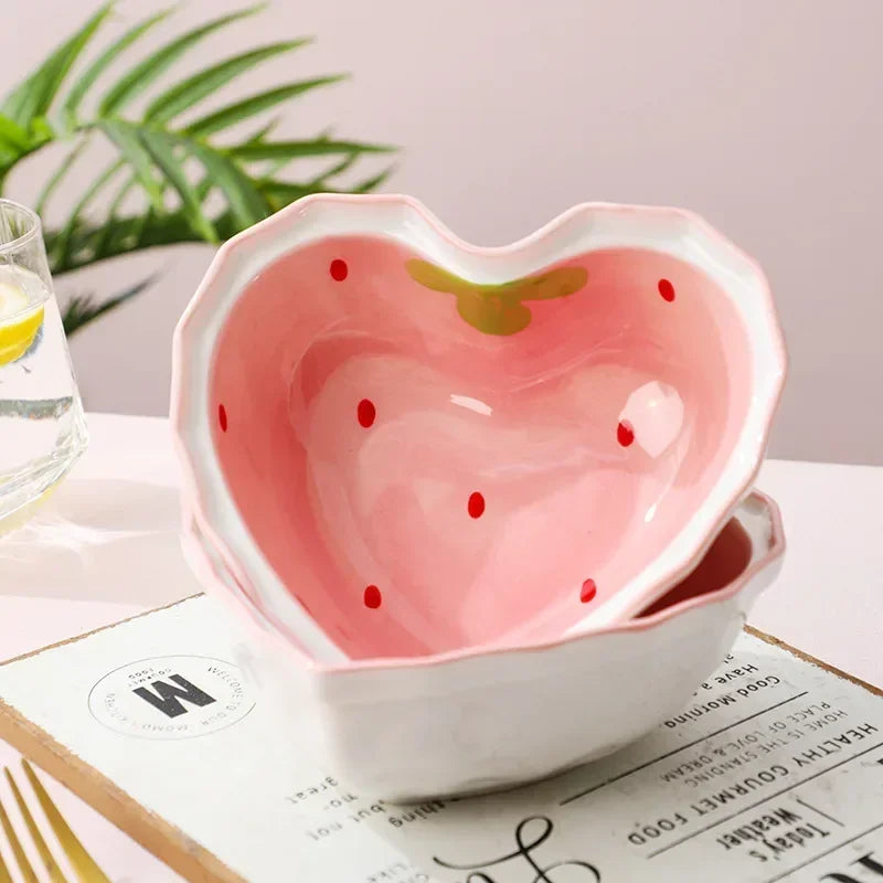 Strawberry bowl with spoon