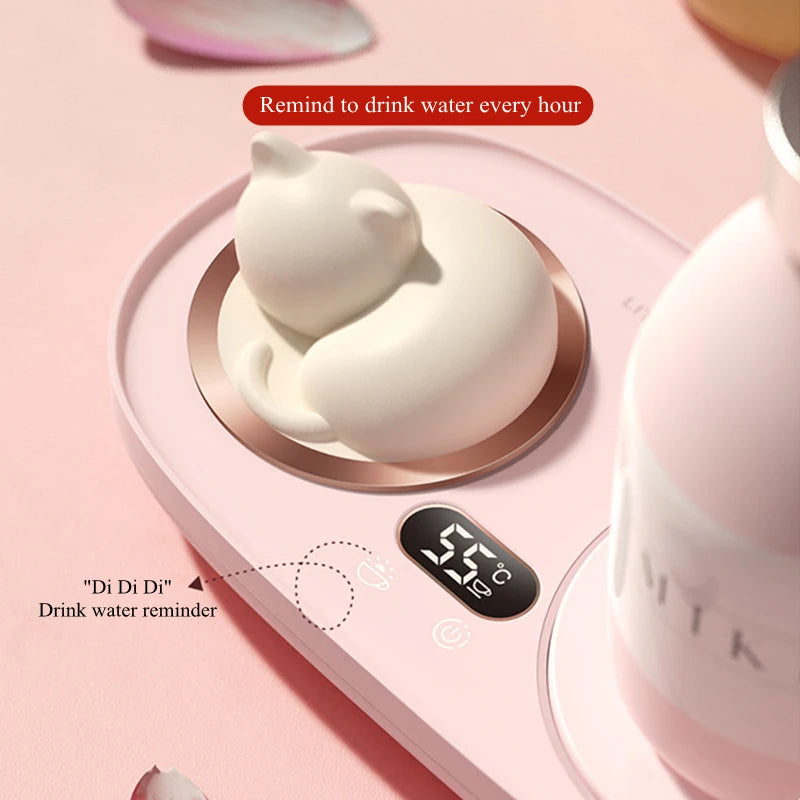 Kitty cup warmer with night light