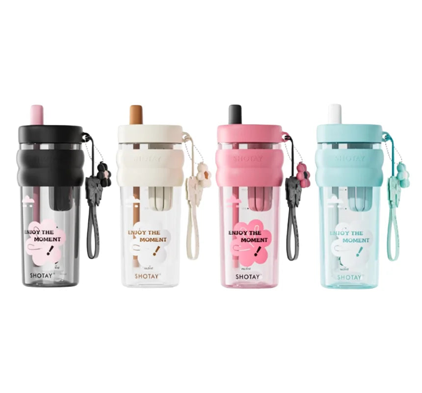 21.0-27.1 fl oz Floral bow straw cup