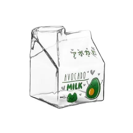 4.1 fl oz Square milk carton glass cup