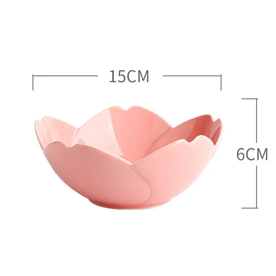 Sakura shaped ceramic bowls and plates