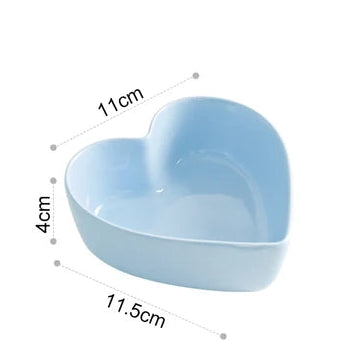 Colored heart shaped bowls