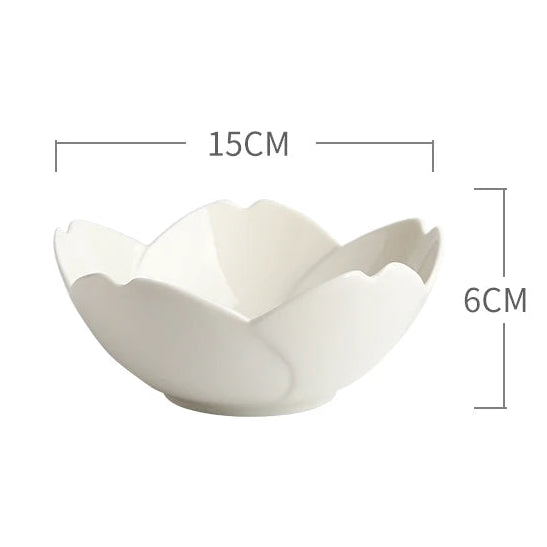 Sakura shaped ceramic bowls and plates