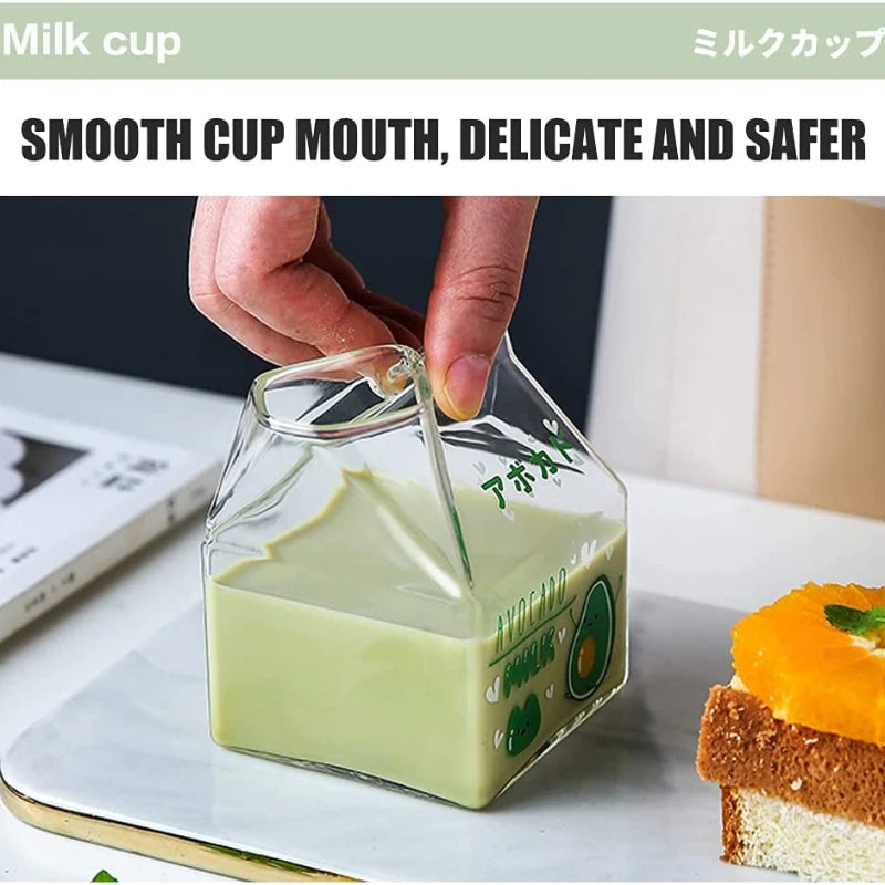 4.1 fl oz Square milk carton glass cup