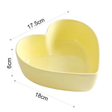 Colored heart shaped bowls