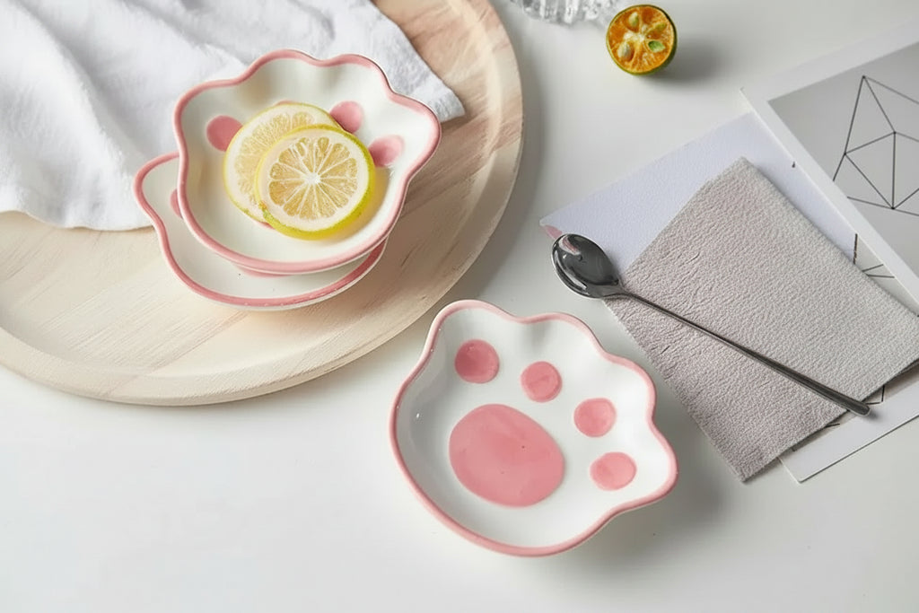 Cute ceramic paw sauce bowls