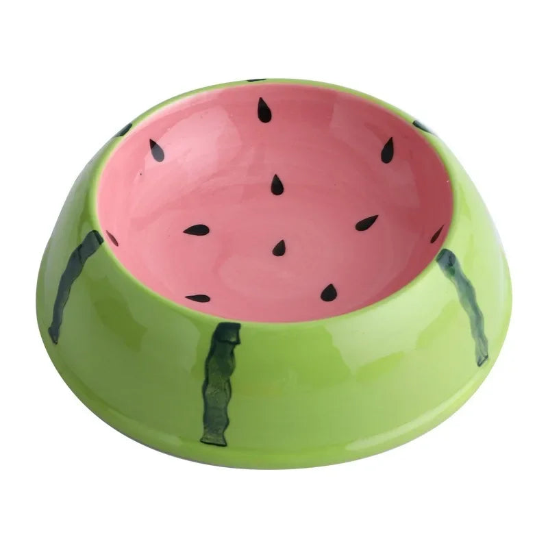Fruit themed ceramic pet bowls