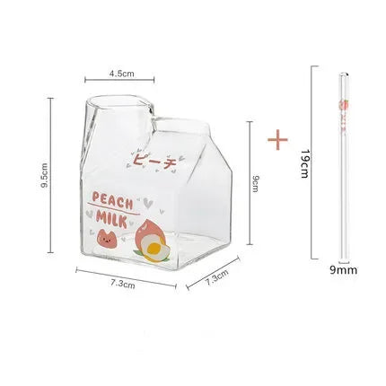 4.1 fl oz Square milk carton glass cup