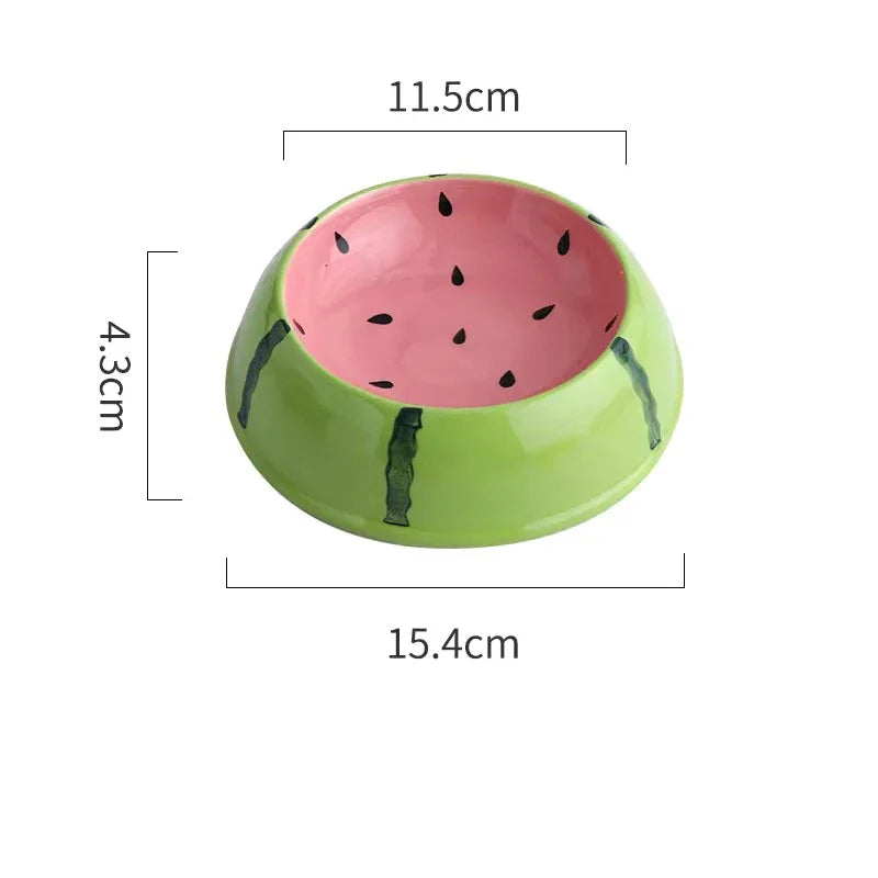 Fruit themed ceramic pet bowls
